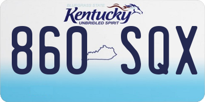 KY license plate 860SQX