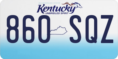 KY license plate 860SQZ