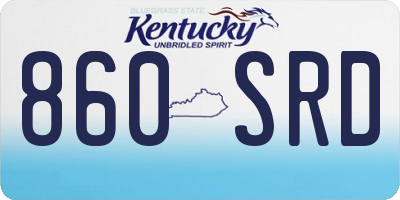 KY license plate 860SRD