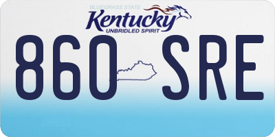 KY license plate 860SRE
