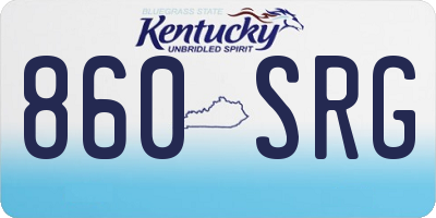 KY license plate 860SRG
