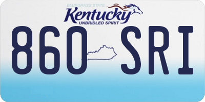 KY license plate 860SRI