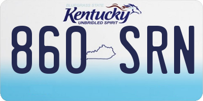 KY license plate 860SRN