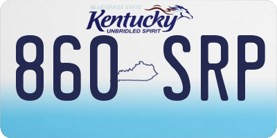 KY license plate 860SRP