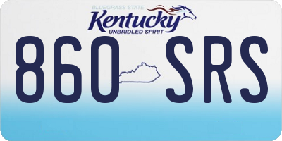 KY license plate 860SRS