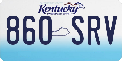 KY license plate 860SRV