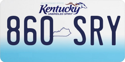 KY license plate 860SRY