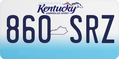 KY license plate 860SRZ