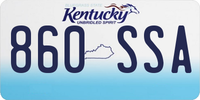 KY license plate 860SSA