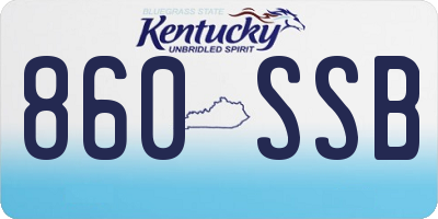 KY license plate 860SSB