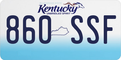 KY license plate 860SSF