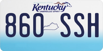 KY license plate 860SSH