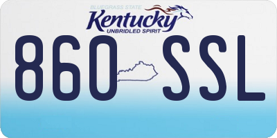 KY license plate 860SSL