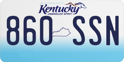 KY license plate 860SSN