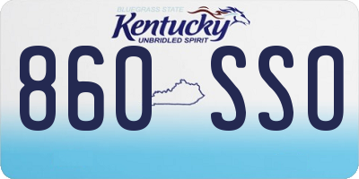 KY license plate 860SSO