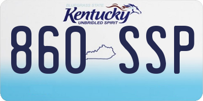 KY license plate 860SSP