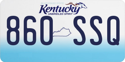 KY license plate 860SSQ