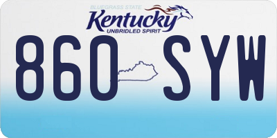 KY license plate 860SYW