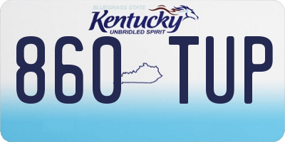 KY license plate 860TUP