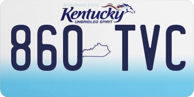 KY license plate 860TVC