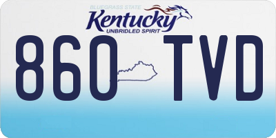 KY license plate 860TVD