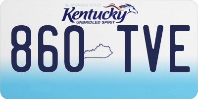 KY license plate 860TVE