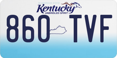 KY license plate 860TVF