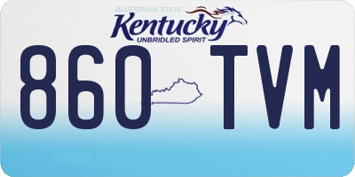 KY license plate 860TVM