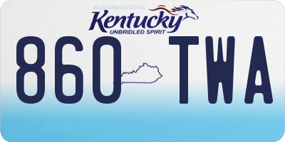 KY license plate 860TWA