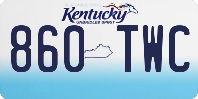KY license plate 860TWC