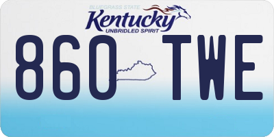 KY license plate 860TWE
