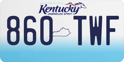 KY license plate 860TWF