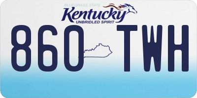 KY license plate 860TWH