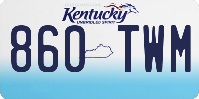 KY license plate 860TWM