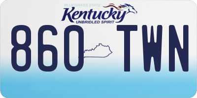 KY license plate 860TWN