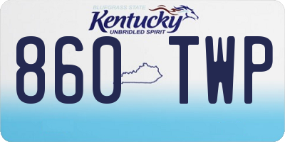 KY license plate 860TWP