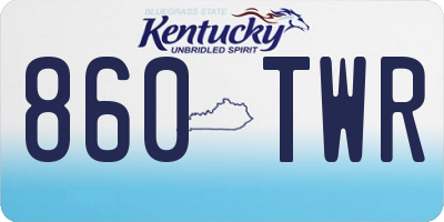 KY license plate 860TWR