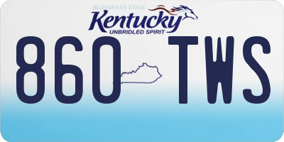 KY license plate 860TWS