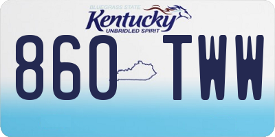 KY license plate 860TWW