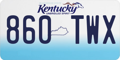 KY license plate 860TWX