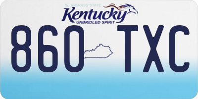 KY license plate 860TXC