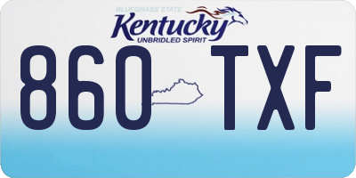 KY license plate 860TXF