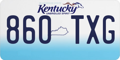 KY license plate 860TXG