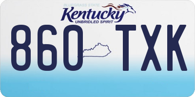 KY license plate 860TXK