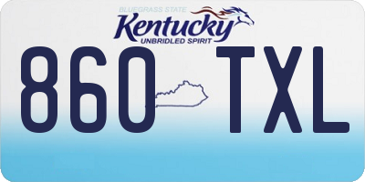 KY license plate 860TXL