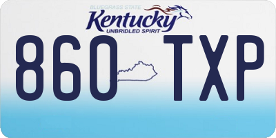 KY license plate 860TXP