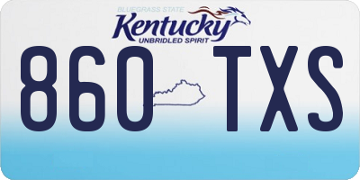 KY license plate 860TXS