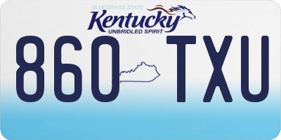 KY license plate 860TXU