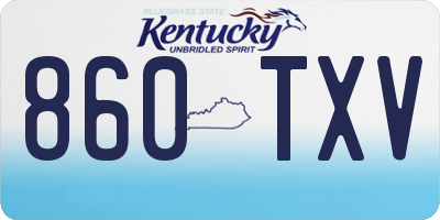 KY license plate 860TXV