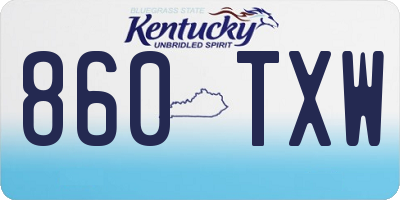 KY license plate 860TXW